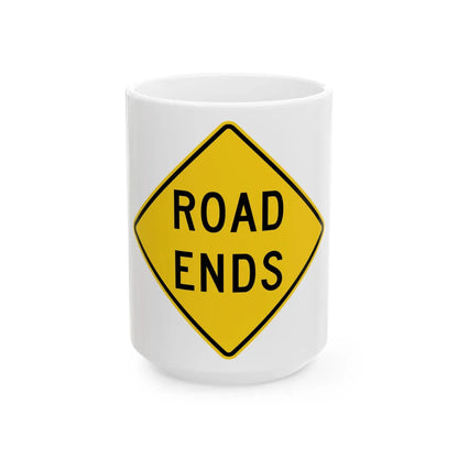 MUTCD-MI W14-2b (Michigan) (Road Sign) White Coffee Mug 15oz - Go Mug Yourself