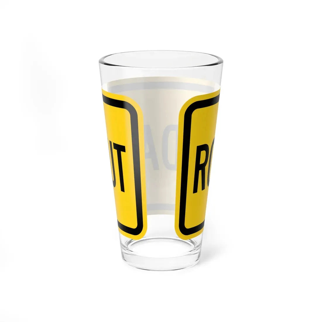 MUTCD-MI W16-17P (Michigan) (Road Sign) Pint Glass 16oz - Go Mug Yourself