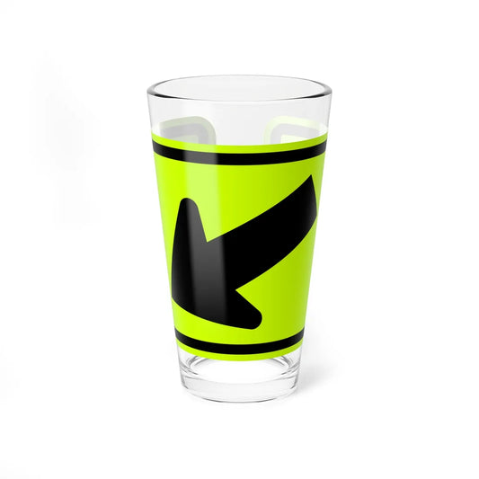 MUTCD-MI W16-7PL fluorescent (Michigan) (Road Sign) Pint Glass 16oz 16oz - Go Mug Yourself