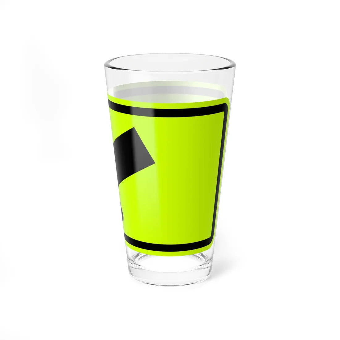 MUTCD-MI W16-7PL fluorescent (Michigan) (Road Sign) Pint Glass 16oz - Go Mug Yourself