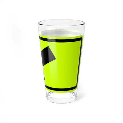 MUTCD-MI W16-7PL fluorescent (Michigan) (Road Sign) Pint Glass 16oz - Go Mug Yourself