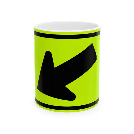 MUTCD-MI W16-7PL fluorescent (Michigan) (Road Sign) White Coffee Mug 11oz - Go Mug Yourself