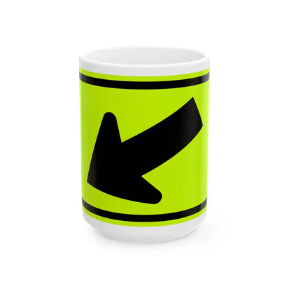 MUTCD-MI W16-7PL fluorescent (Michigan) (Road Sign) White Coffee Mug 15oz - Go Mug Yourself