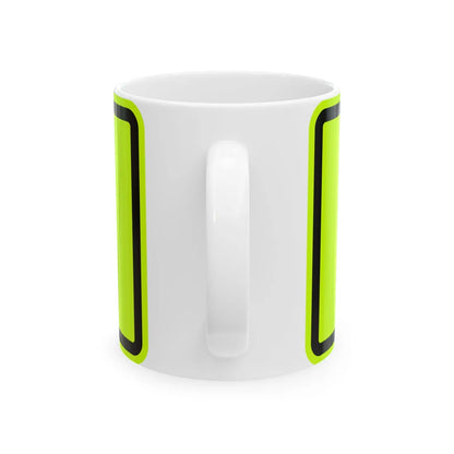 MUTCD-MI W16-7PL fluorescent (Michigan) (Road Sign) White Coffee Mug - Go Mug Yourself
