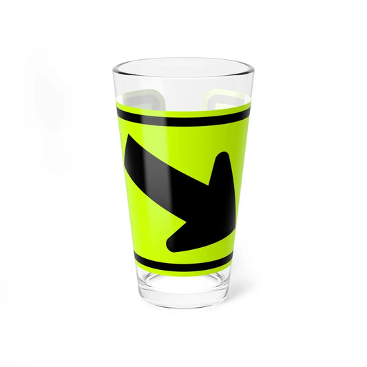 MUTCD-MI W16-7PR fluorescent (Michigan) (Road Sign) Pint Glass 16oz 16oz - Go Mug Yourself