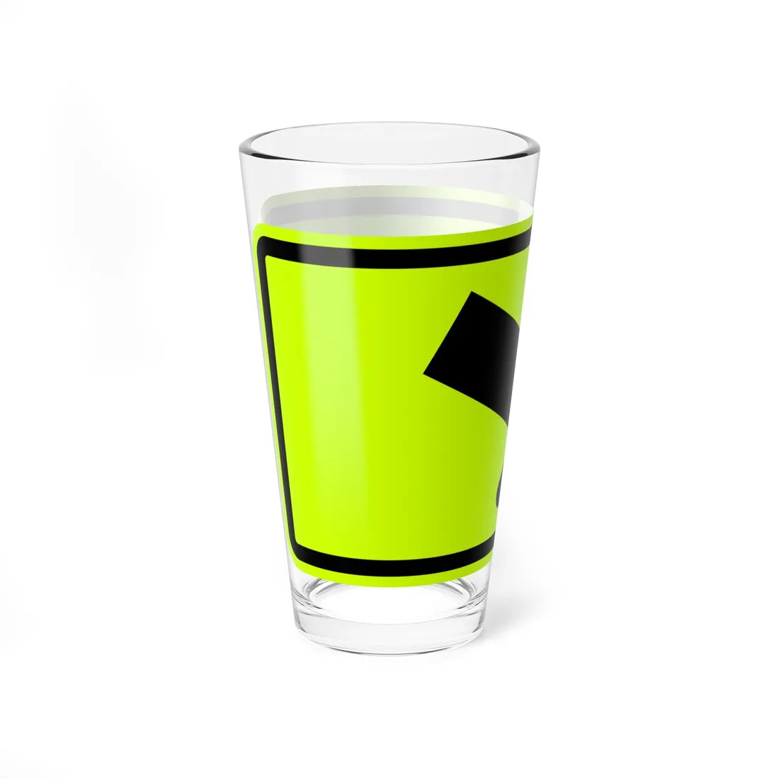 MUTCD-MI W16-7PR fluorescent (Michigan) (Road Sign) Pint Glass 16oz - Go Mug Yourself