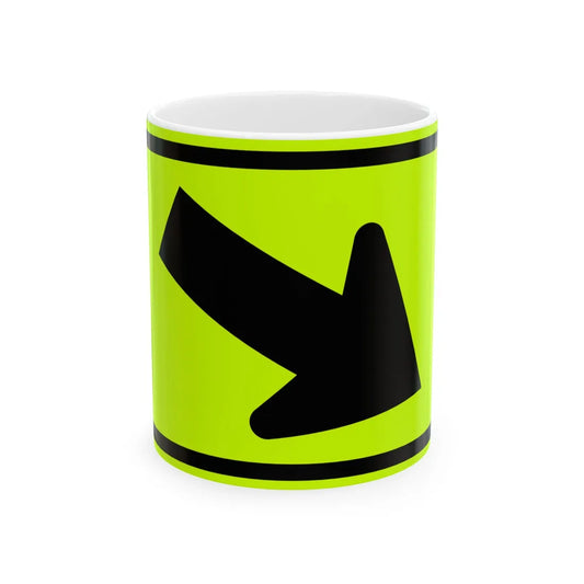 MUTCD-MI W16-7PR fluorescent (Michigan) (Road Sign) White Coffee Mug 11oz - Go Mug Yourself