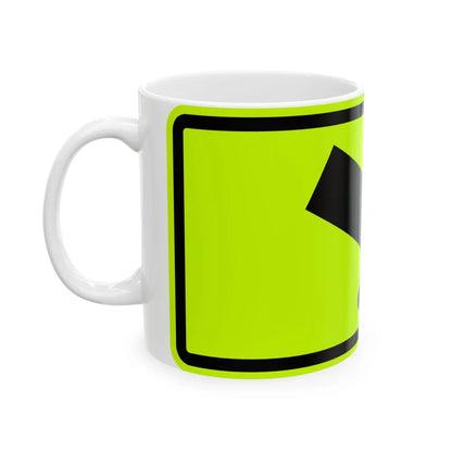 MUTCD-MI W16-7PR fluorescent (Michigan) (Road Sign) White Coffee Mug - Go Mug Yourself