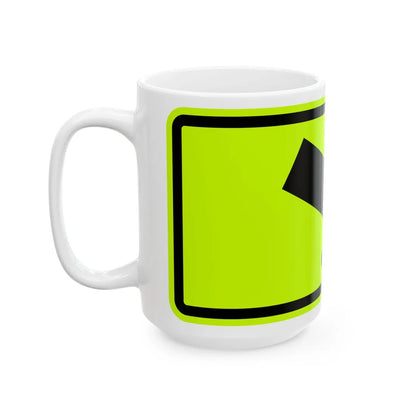 MUTCD-MI W16-7PR fluorescent (Michigan) (Road Sign) White Coffee Mug - Go Mug Yourself