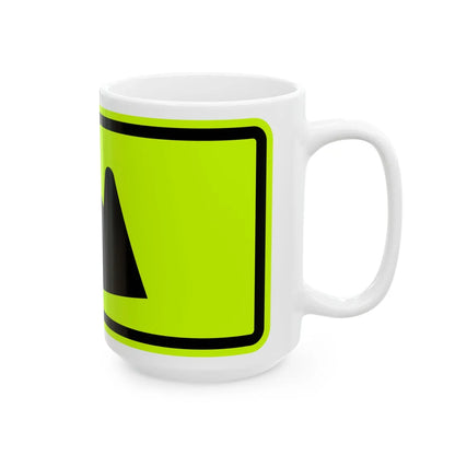 MUTCD-MI W16-7PR fluorescent (Michigan) (Road Sign) White Coffee Mug - Go Mug Yourself