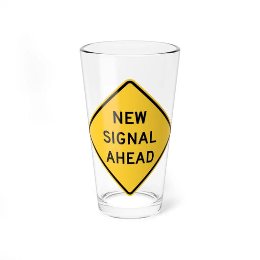 MUTCD-MI W3-3B (Michigan) (Road Sign) Pint Glass 16oz 16oz - Go Mug Yourself
