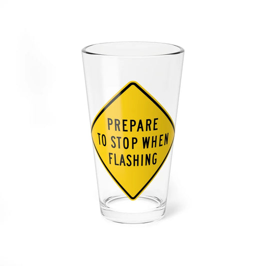 MUTCD-MI W3-4b (Michigan) (Road Sign) Pint Glass 16oz 16oz - Go Mug Yourself