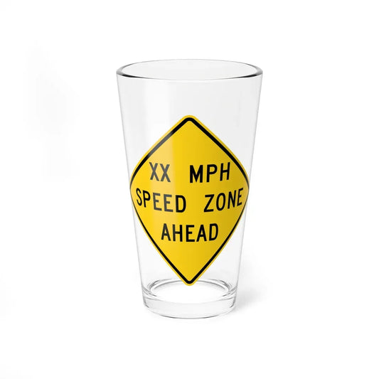 MUTCD-MI W3-5a (Michigan) (Road Sign) Pint Glass 16oz 16oz - Go Mug Yourself