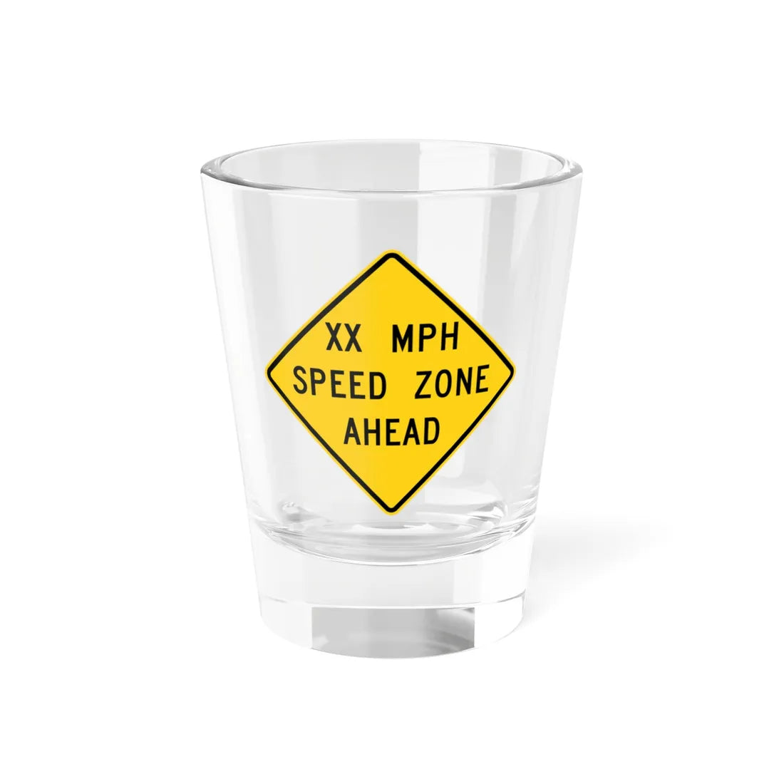 MUTCD-MI W3-5a (Michigan) (Road Sign) Shot Glass 1.5oz 1.5oz - Go Mug Yourself