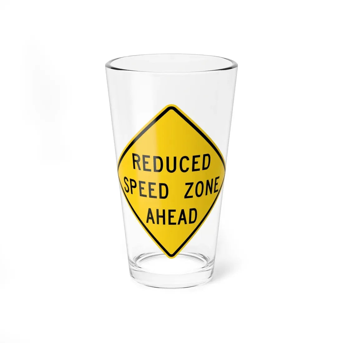 MUTCD-MI W3-5b (Michigan) (Road Sign) Pint Glass 16oz 16oz - Go Mug Yourself