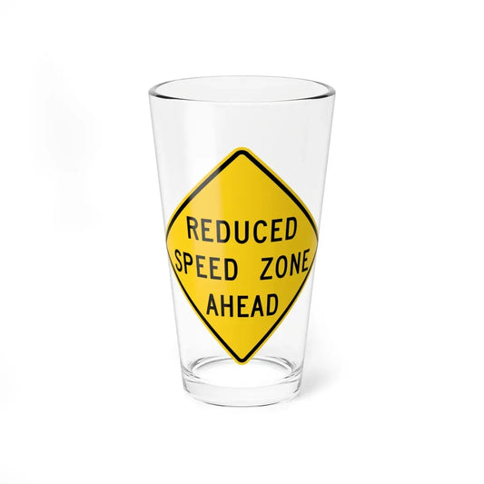 MUTCD-MI W3-5b (Michigan) (Road Sign) Pint Glass 16oz 16oz - Go Mug Yourself