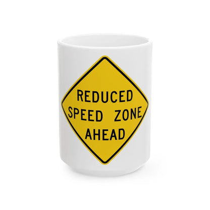 MUTCD-MI W3-5b (Michigan) (Road Sign) White Coffee Mug 15oz - Go Mug Yourself