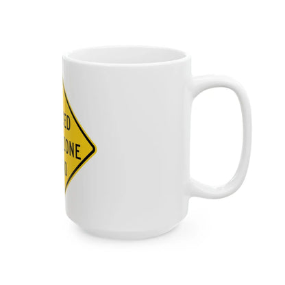 MUTCD-MI W3-5b (Michigan) (Road Sign) White Coffee Mug - Go Mug Yourself