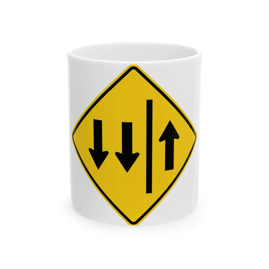 MUTCD-MI W6-5 (Michigan) (Road Sign) White Coffee Mug 11oz - Go Mug Yourself