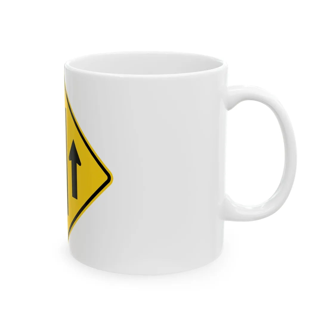 MUTCD-MI W6-5 (Michigan) (Road Sign) White Coffee Mug - Go Mug Yourself