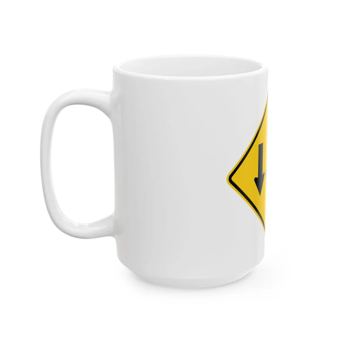 MUTCD-MI W6-5 (Michigan) (Road Sign) White Coffee Mug - Go Mug Yourself