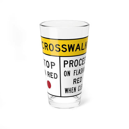 MUTCD-MN R10-23aM (Minnesota) (Road Sign) Pint Glass 16oz 16oz - Go Mug Yourself