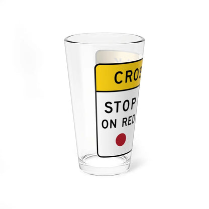 MUTCD-MN R10-23aM (Minnesota) (Road Sign) Pint Glass 16oz - Go Mug Yourself