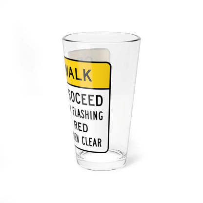 MUTCD-MN R10-23aM (Minnesota) (Road Sign) Pint Glass 16oz - Go Mug Yourself