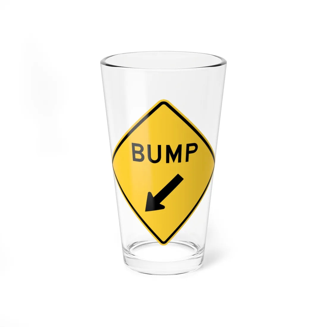 MUTCD-MN W8-1a-2 (Minnesota) (Road Sign) Pint Glass 16oz - Go Mug Yourself