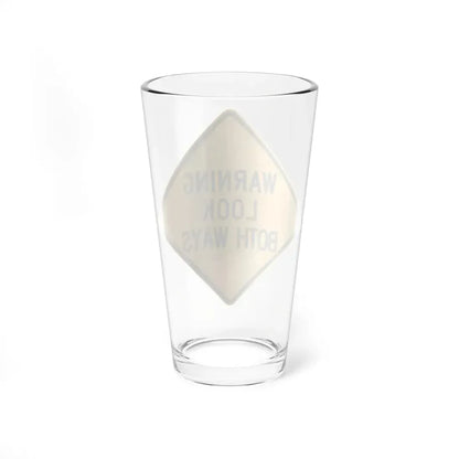 MUTCD-NE W10-6 (Nebraska) (Road Sign) Pint Glss 16oz - Go Mug Yourself