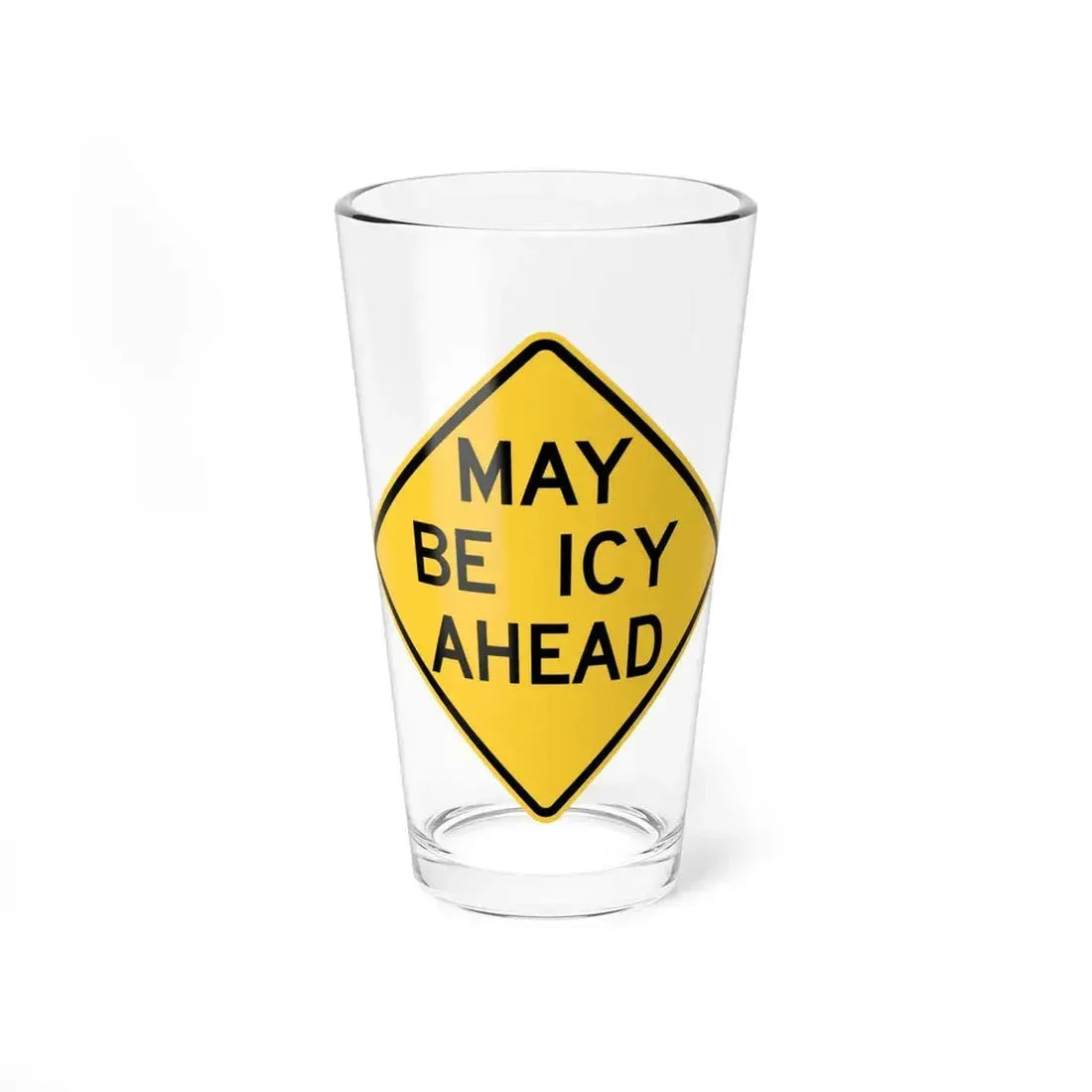 MUTCD-NE W15-2 (Nebraska) (Road Sign) Pint Glass 16oz 16oz - Go Mug Yourself