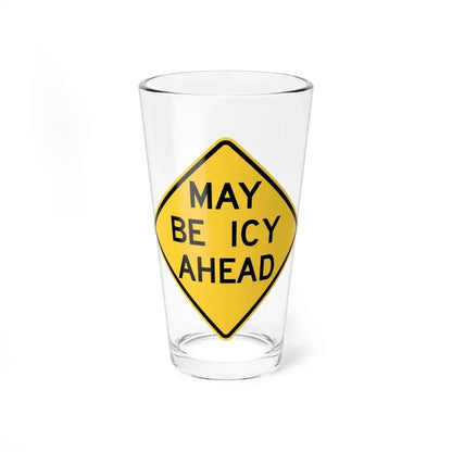 MUTCD-NE W15-2 (Nebraska) (Road Sign) Pint Glass 16oz 16oz - Go Mug Yourself