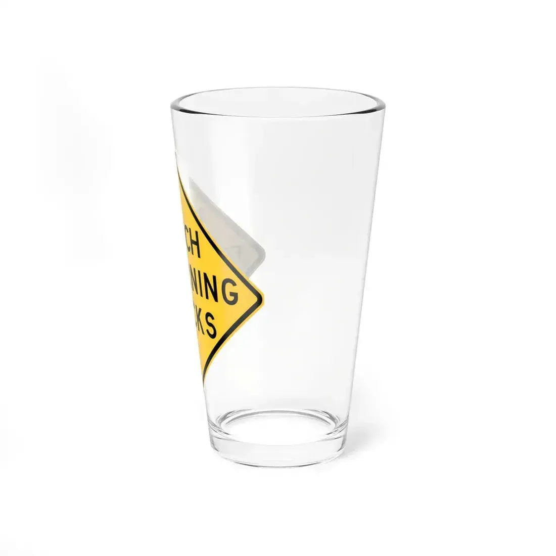 MUTCD-NE W25-7-36 (Nebraska) (Road Sign) Pint Glass 16oz - Go Mug Yourself