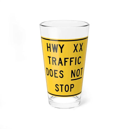MUTCD-NE W40-1-30 (Nebraska) (Road Sign) Pint Glass 16oz 16oz - Go Mug Yourself