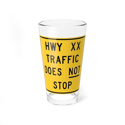 MUTCD-NE W40-1-30 (Nebraska) (Road Sign) Pint Glass 16oz 16oz - Go Mug Yourself