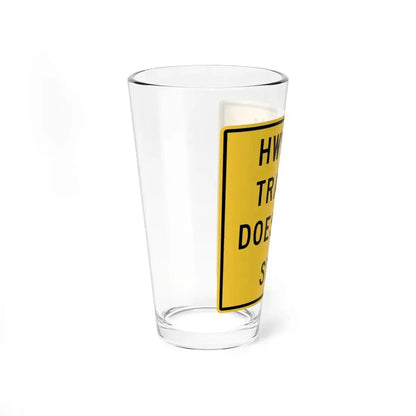 MUTCD-NE W40-1-30 (Nebraska) (Road Sign) Pint Glass 16oz - Go Mug Yourself