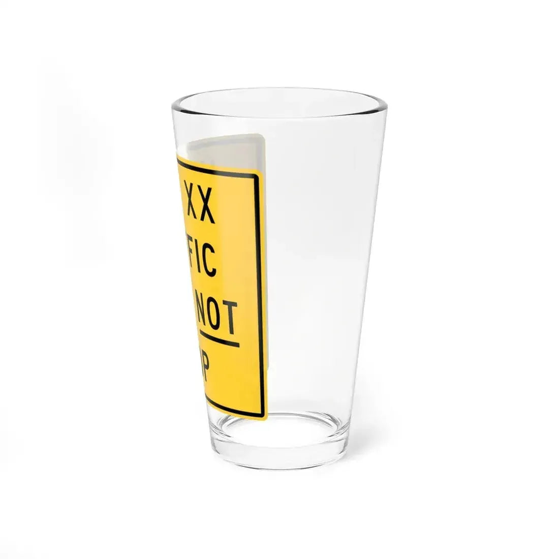 MUTCD-NE W40-1-30 (Nebraska) (Road Sign) Pint Glass 16oz - Go Mug Yourself