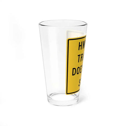 MUTCD-NE W40-1-30 (Nebraska) (Road Sign) Pint Glss 16oz - Go Mug Yourself