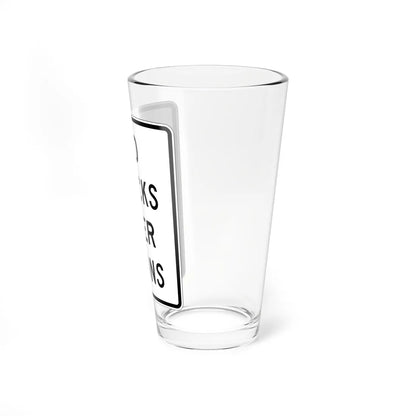MUTCD-NJ RNJ12-10 open text (New Jersey) (Road Sign) Pint Glass 16oz - Go Mug Yourself