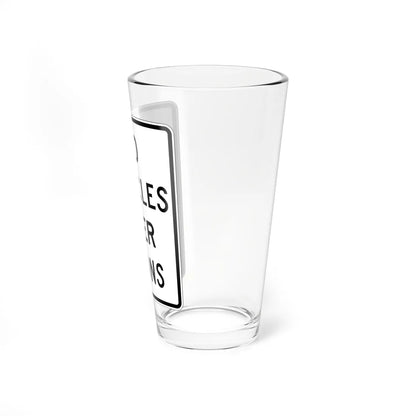 MUTCD-NJ RNJ12-10A open text (New Jersey) (Road Sign) Pint Glass 16oz - Go Mug Yourself