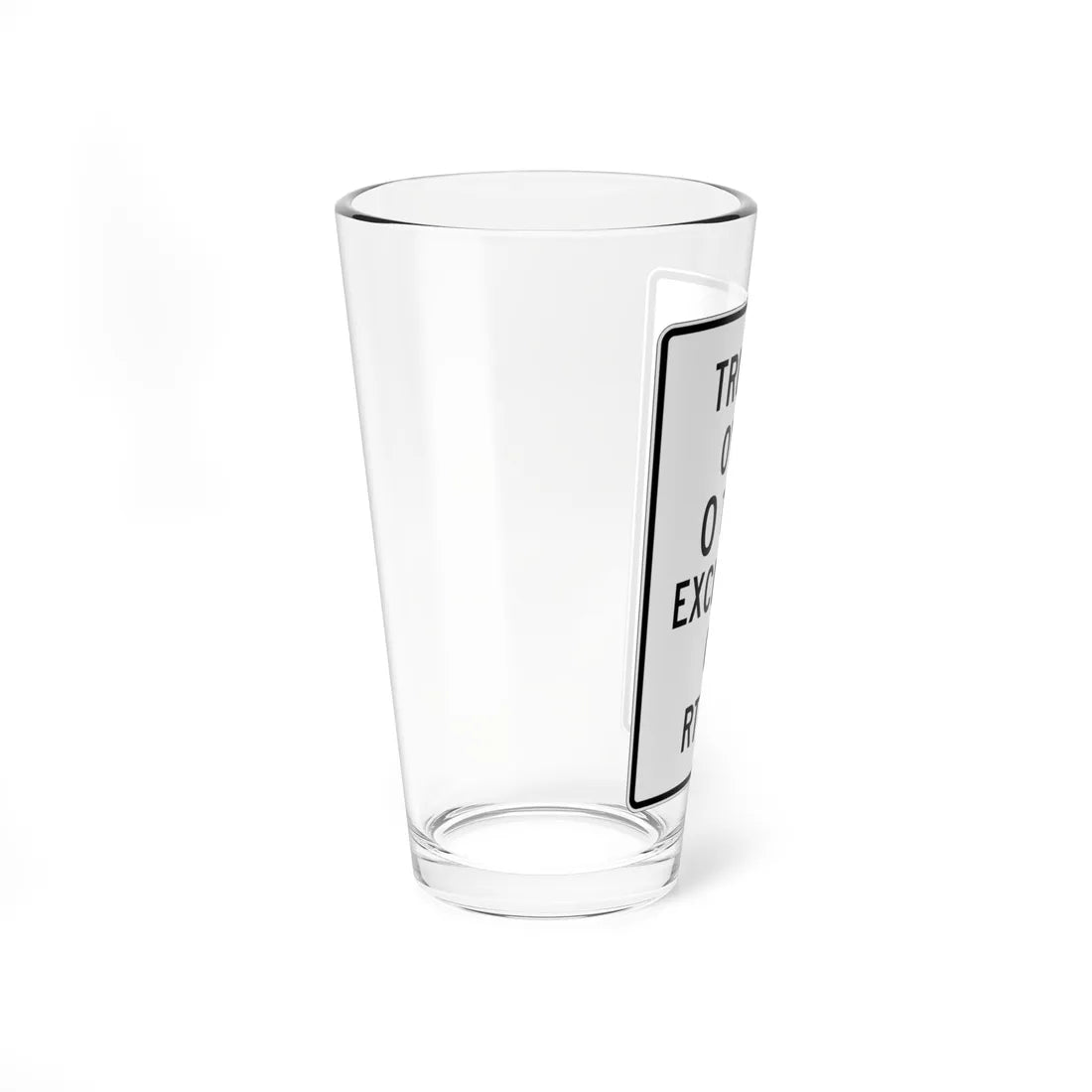 MUTCD-NJ RNJ12-11A (New Jersey) (Road Sign) Pint Glass 16oz - Go Mug Yourself