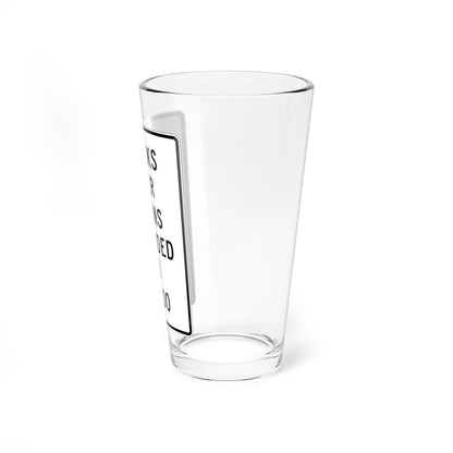MUTCD-NJ RNJ12-11A open text (New Jersey) (Road Sign) Pint Glass 16oz - Go Mug Yourself