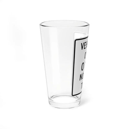 MUTCD-NJ RNJ12-8AL open text (New Jersey) (Road Sign) Pint Glass 16oz - Go Mug Yourself
