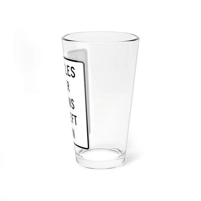 MUTCD-NJ RNJ12-8AL open text (New Jersey) (Road Sign) Pint Glass 16oz - Go Mug Yourself