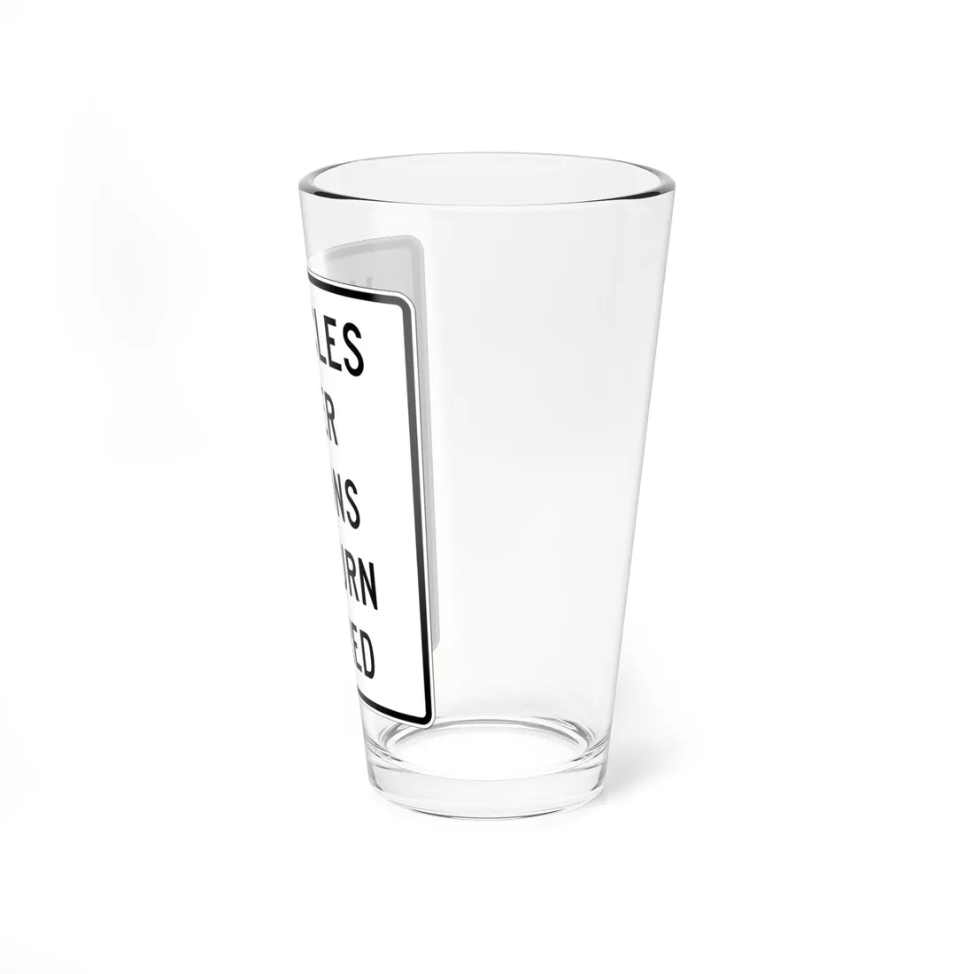 MUTCD-NJ RNJ12-8ARR (New Jersey) (Road Sign) Pint Glass 16oz - Go Mug Yourself