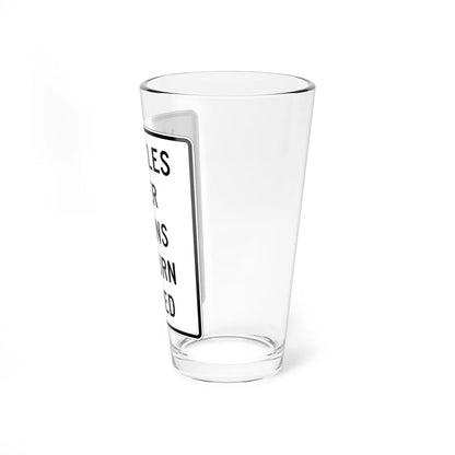 MUTCD-NJ RNJ12-8ARR open text (New Jersey) (Road Sign) Pint Glass 16oz - Go Mug Yourself