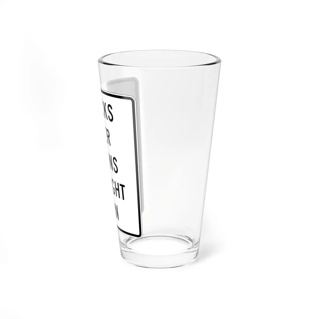 MUTCD-NJ RNJ12-8R open text (New Jersey) (Road Sign) Pint Glass 16oz - Go Mug Yourself