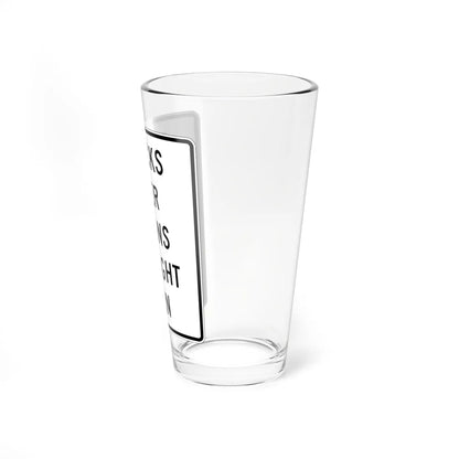 MUTCD-NJ RNJ12-8R open text (New Jersey) (Road Sign) Pint Glass 16oz - Go Mug Yourself