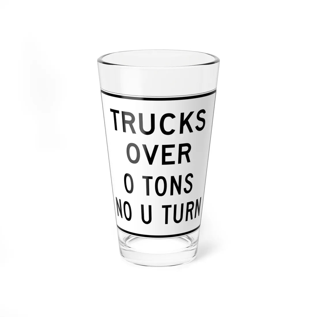 MUTCD-NJ RNJ12-9 open text (New Jersey) (Road Sign) Pint Glass 16oz - Go Mug Yourself