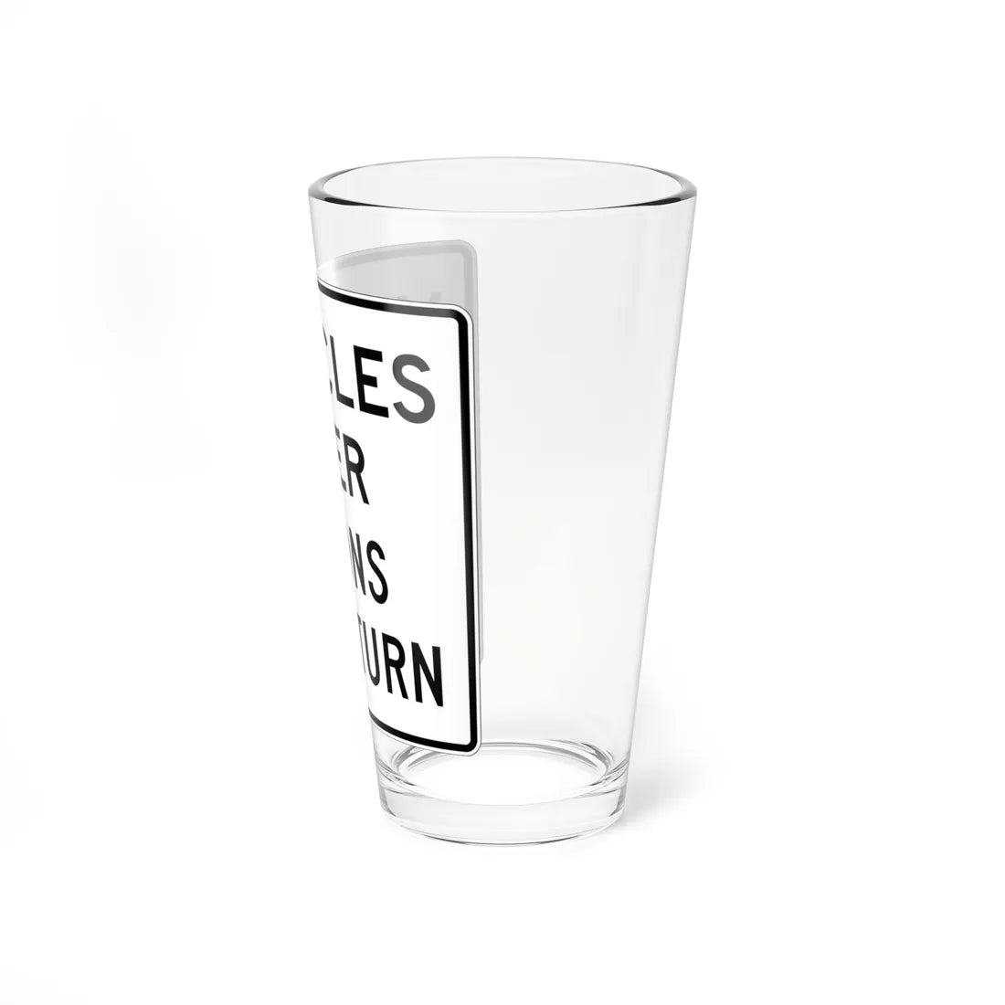 MUTCD-NJ RNJ12-9A open text (New Jersey) (Road Sign) Pint Glass 16oz - Go Mug Yourself
